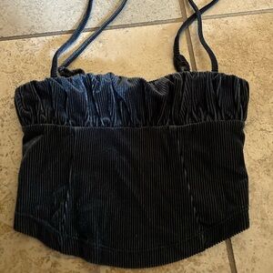 urban outfitters corduroy navy crop top